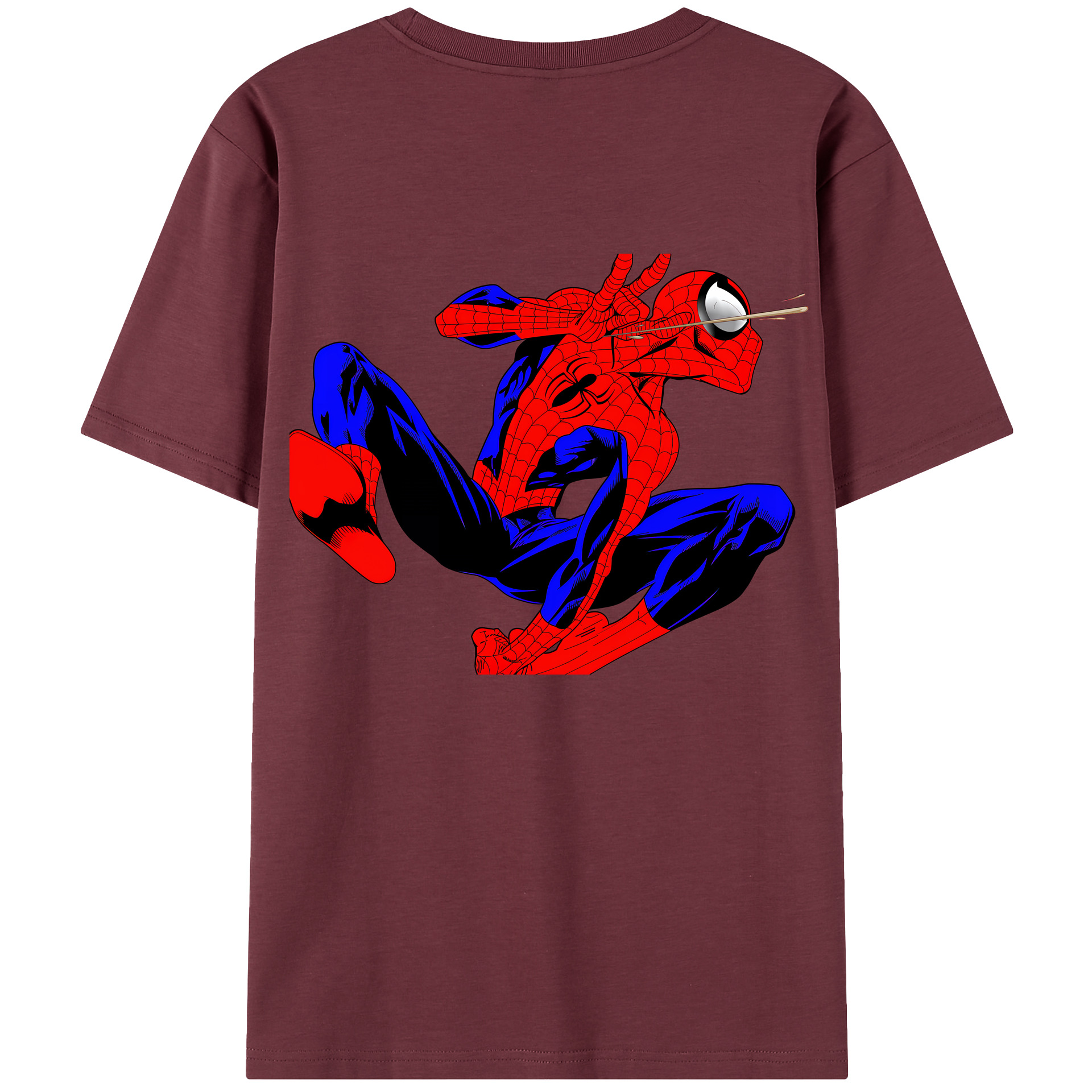 （画像用） Spider Man スパイダーマン 綿100％半袖Tシャツ（背面プリント）